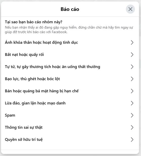 form report bản quyền (thường gọi là link 383 Facebook)