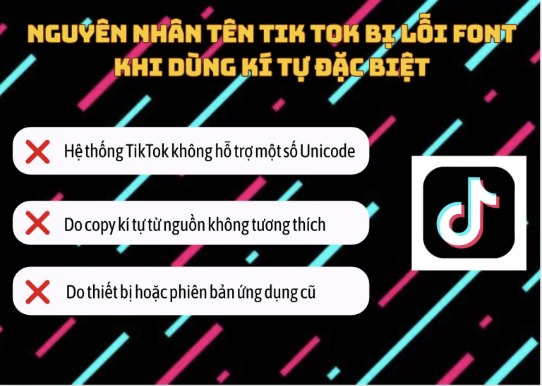 Mẹo tạo tên TikTok có kí tự đặc biệt mượt, không lỗi font